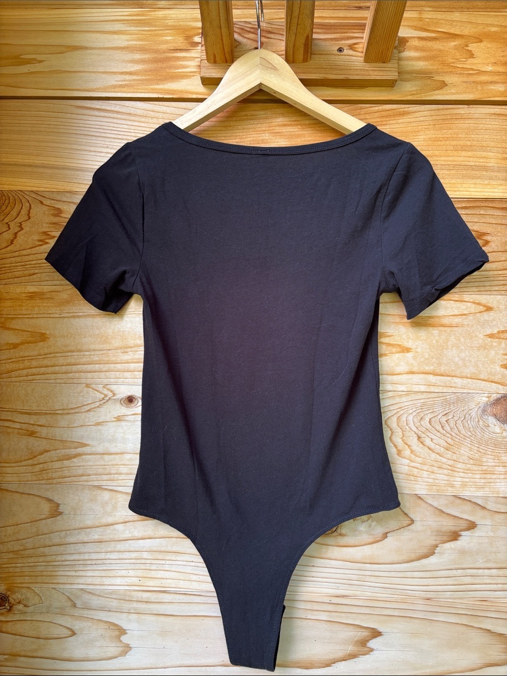 Z Supply Black Scoop Neck Bodysuit Size Medium Cotton Blend - Picture 5 of 5